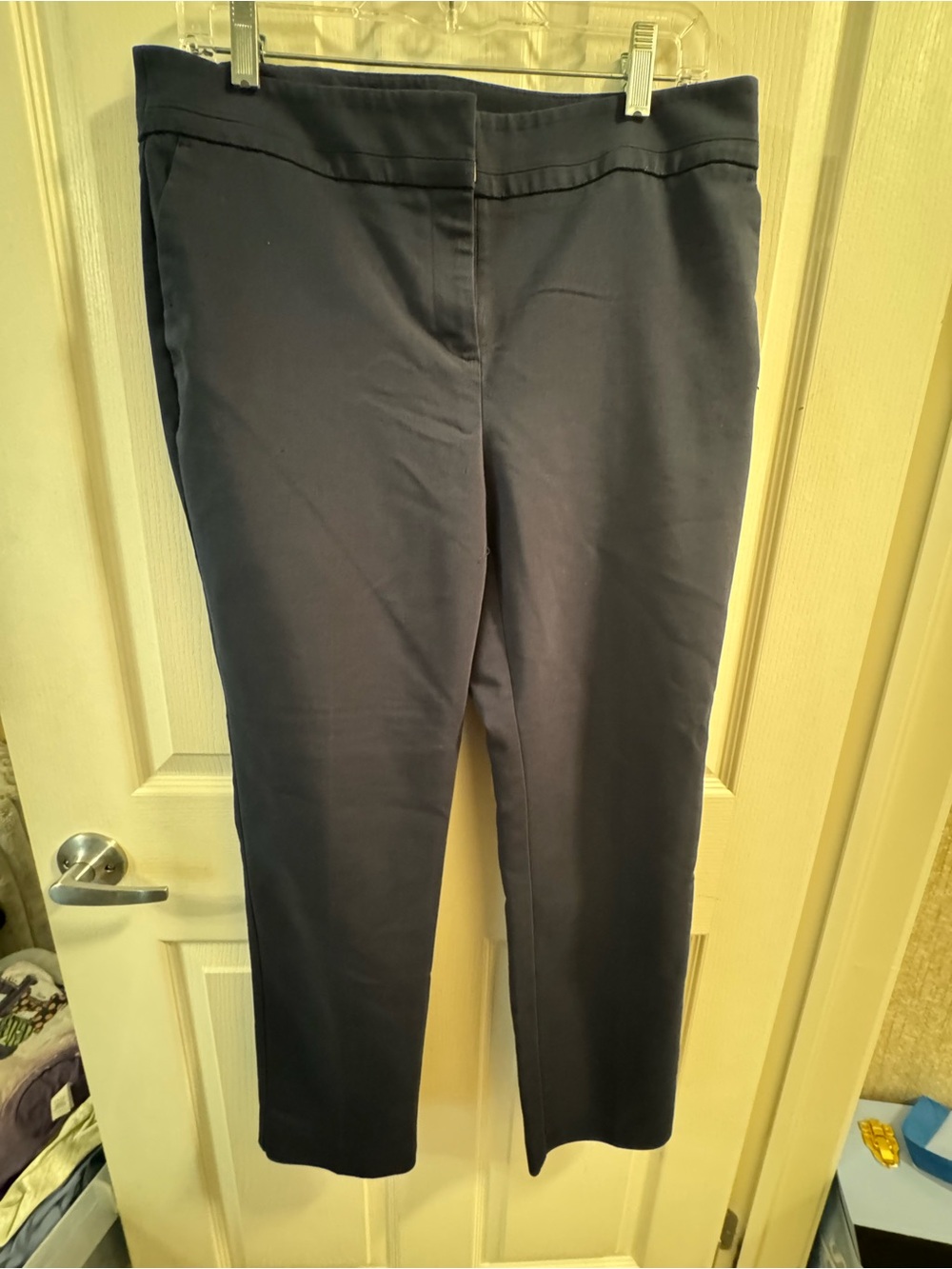 Ann Taylor Navy Straight-Leg Dress Pants